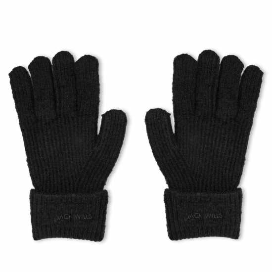 Jack Wills Knitted Gloves 44 Черно Мъжки ски ръкавици