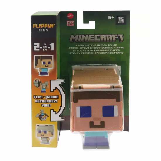 Minecraft Minecraft Flippin' Figs Steve in Iron Armor Action Figure  