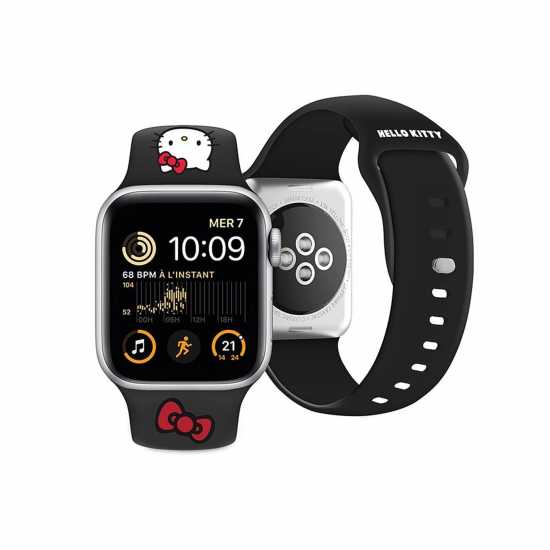 Hello Kitty Apple Watch Silicon Strap Black  Часовници