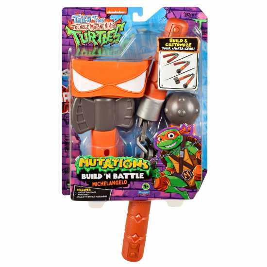 Teenage Mutant Ninja Turtles Of Teenage Mutant Ninja Turtles Build N Battle Michelangelo Nunchuks - Ninja Reveal Playset  Подаръци и играчки