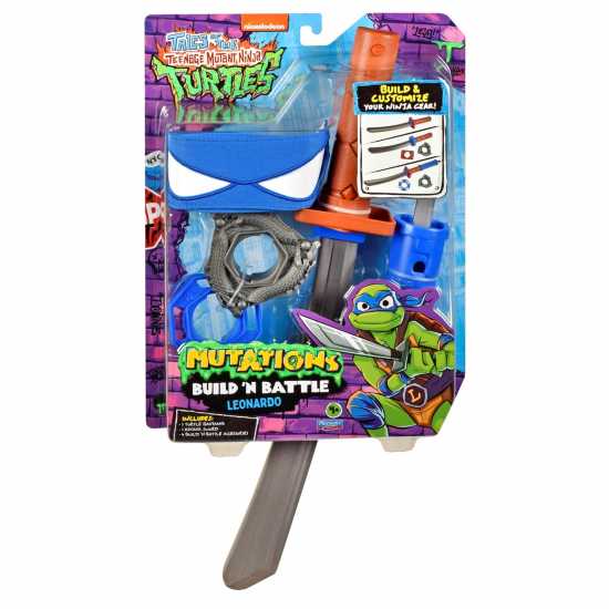 Teenage Mutant Ninja Turtles Of Teenage Mutant Ninja Turtles Build N Battle Leonardo Katana Sword - Ninja Reveal Playset  Подаръци и играчки