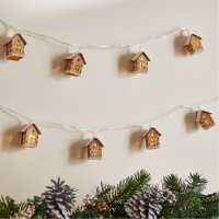 The Spirit Of Christmas Наниз От Лампички Wooden House String Lights  