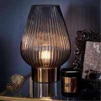 Biba Led Glass Ridged Lantern  