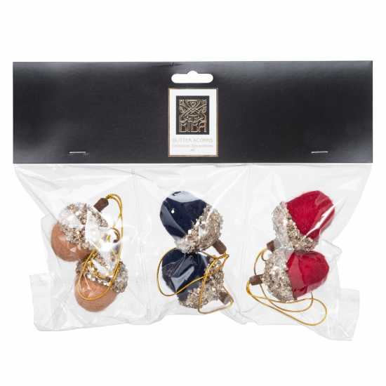 Biba Acorn Baubles Set Of 6  