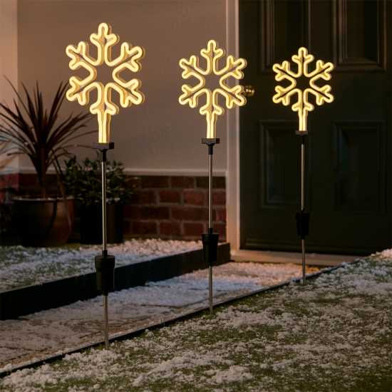 The Spirit Of Christmas Set Of 3 Snowflake Stake Lights  