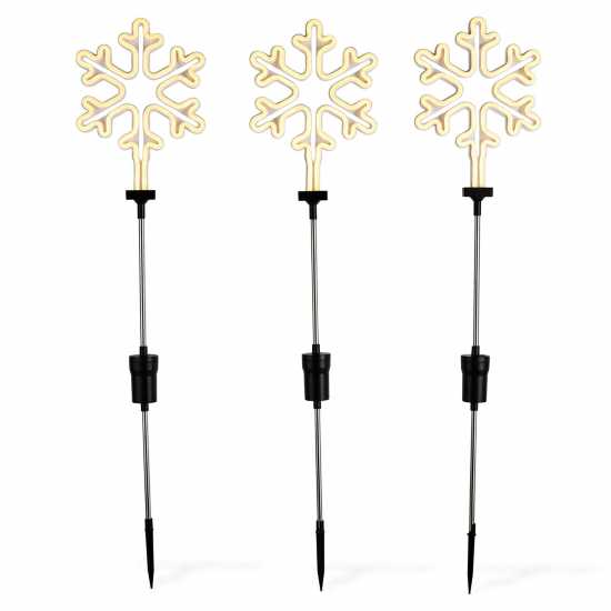 The Spirit Of Christmas Set Of 3 Snowflake Stake Lights  