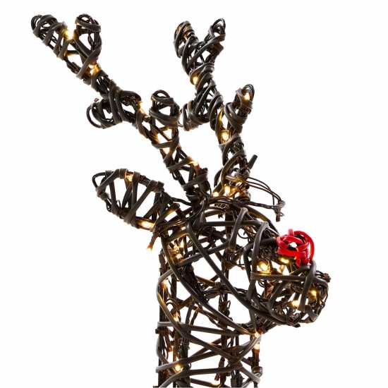 The Spirit Of Christmas 73Cm Lit Rattan Reindeer  