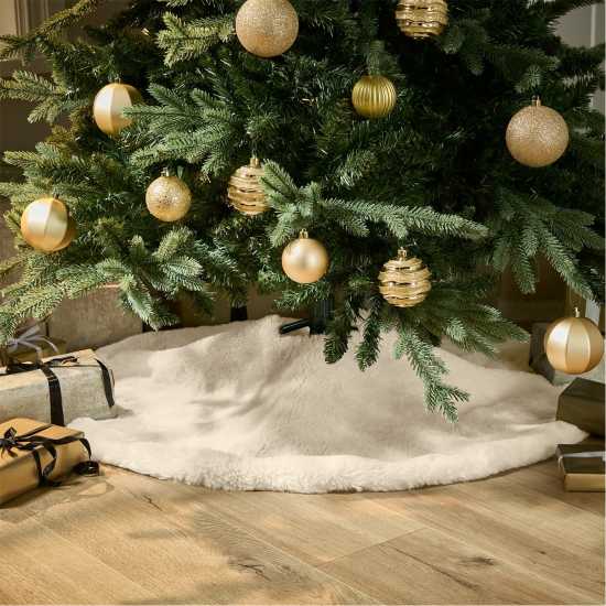 The Spirit Of Christmas Faux Fur Tree Skirt Бежово 