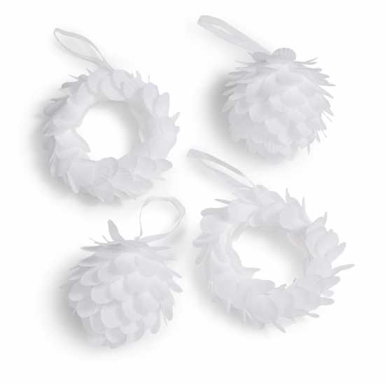 The Spirit Of Christmas Pack Of 4 Hanging Feather Decorations  