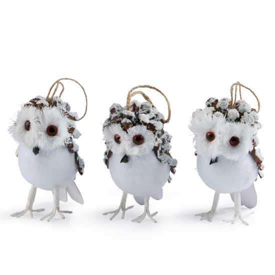 The Spirit Of Christmas Pack Of 3 Owl Hanging Decorations  