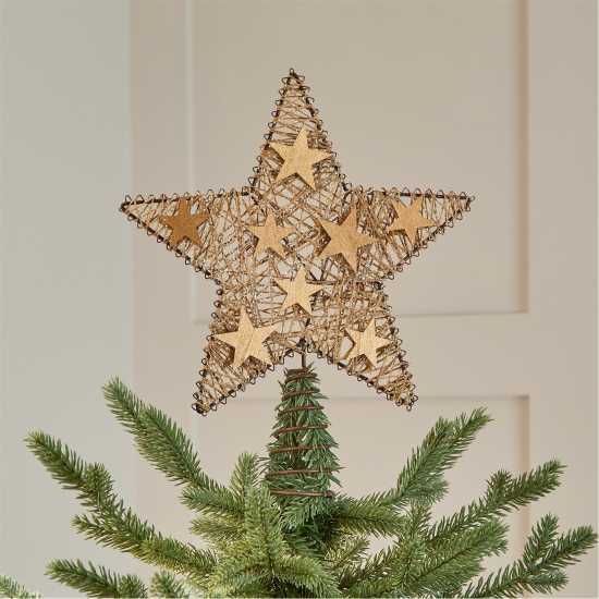 The Spirit Of Christmas Коледна Звезда 30Cm Metal And Jute Tree Topper  