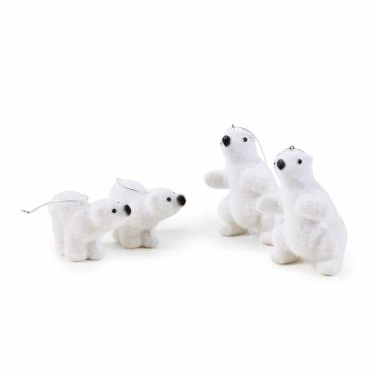 The Spirit Of Christmas Pack Of 4 Polar Bear Hanging Decorations  