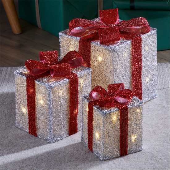 The Spirit Of Christmas Set Of 3 Led Parcels  