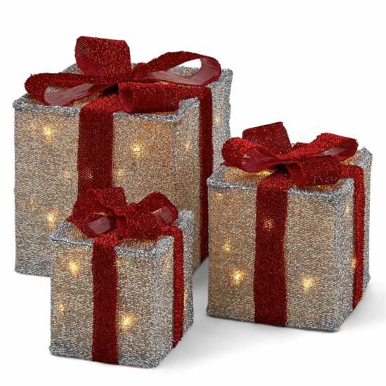 The Spirit Of Christmas Set Of 3 Led Parcels  