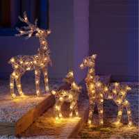 The Spirit Of Christmas Set Of 3 Led Reindeer Family  