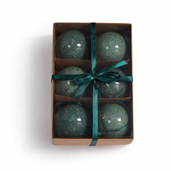 The Spirit Of Christmas Set Of 6 Scandi Decoupage Bauble Set  