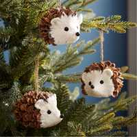 The Spirit Of Christmas Set Of 3 Hedgehog Tree Decorations  