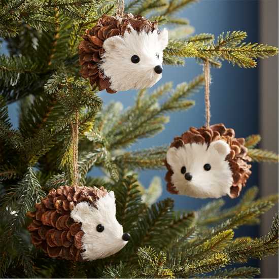 The Spirit Of Christmas Set Of 3 Hedgehog Tree Decorations  