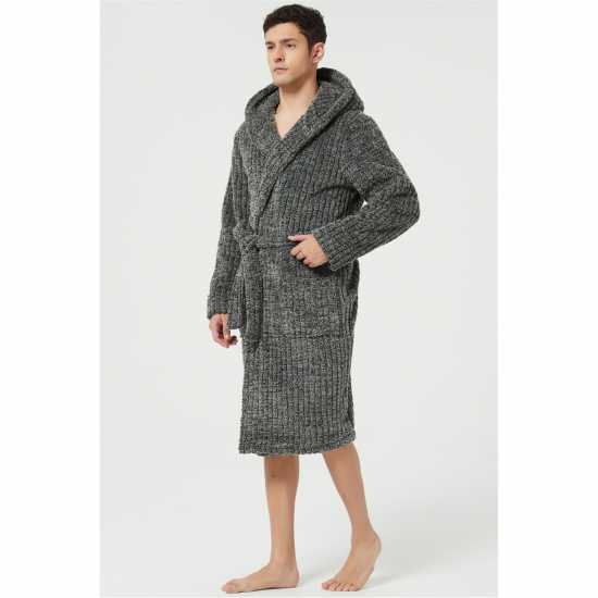 Howick Рокля На Ивици Jacquard Stripe Dressing Gown Сиво 