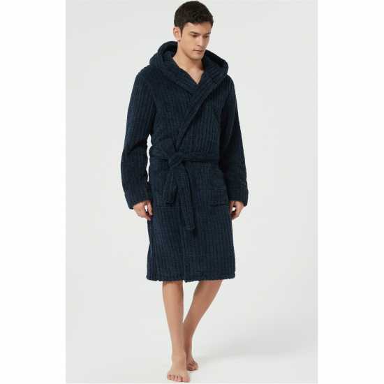 Howick Рокля На Ивици Jacquard Stripe Dressing Gown Морска синьо 