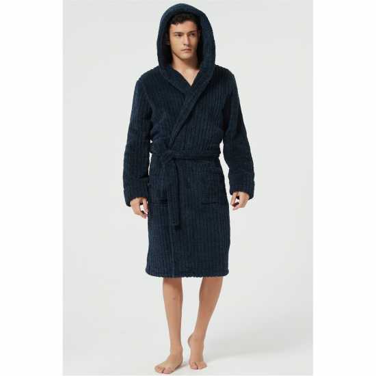 Howick Рокля На Ивици Jacquard Stripe Dressing Gown Морска синьо 