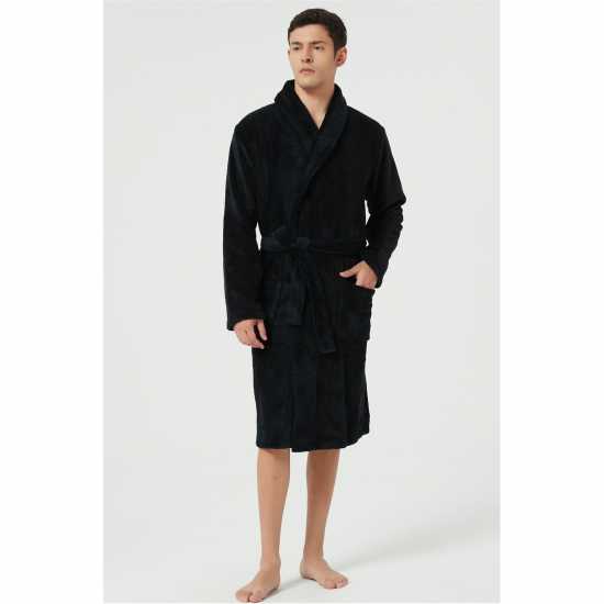 Howick Fleece Dressing Gown Черно 