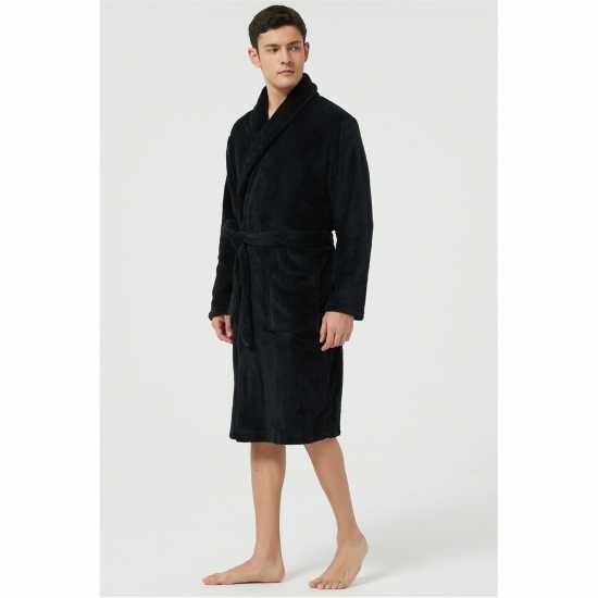 Howick Fleece Dressing Gown Черно 