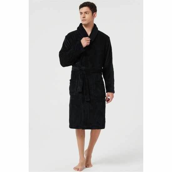 Howick Fleece Dressing Gown Черно 