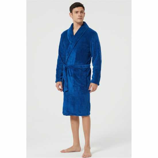 Howick Fleece Dressing Gown Синьо 