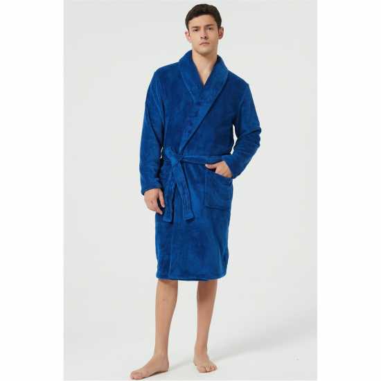 Howick Fleece Dressing Gown Синьо 