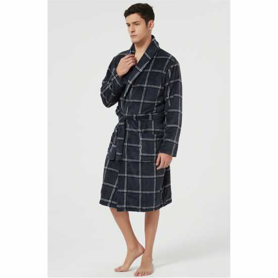 Howick Check Fleece Dressing Gown  