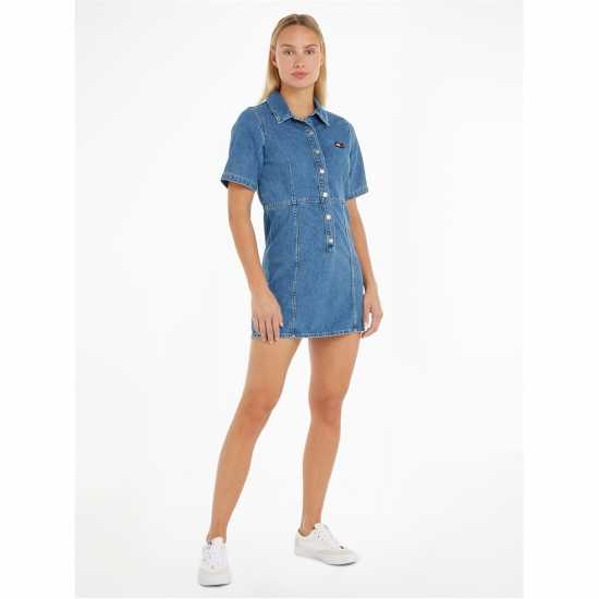 Tommy Jeans Slim Short Sleeve Denim Dress  Dresses Under 60