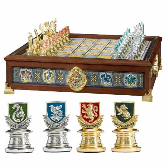 Harry Potter Quidditch Chess Set Silver And Gold Plated  