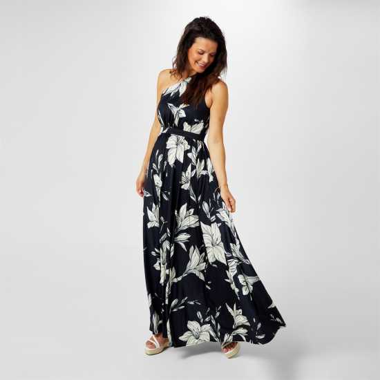 Biba One Shoulder Maxi Dress Лили Принт 