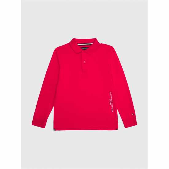 Tommy Hilfiger Блуза С Яка Essential Long Sleeve Polo Shirt Червен SNE 