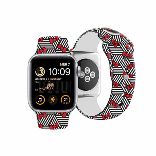 Hello Kitty Apple Watch Strap Stripes Black  Часовници