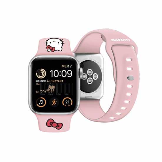 Hello Kitty Apple Watch Silicon Strap Logo Pink  Часовници