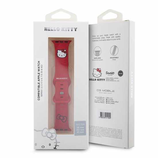 Hello Kitty Apple Watch Silicon Strap Red  Часовници