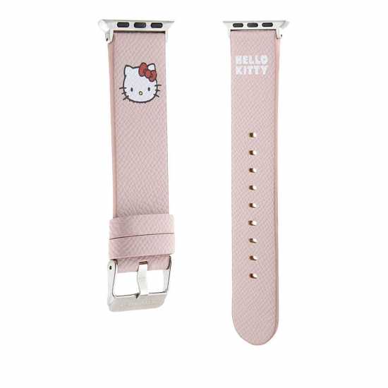 Hello Kitty Apple Watch Grained Leather Strap Logo Pink  Часовници