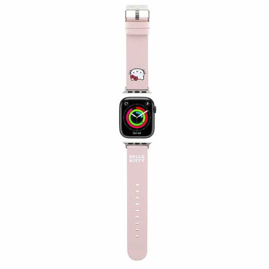 Hello Kitty Apple Watch Grained Leather Strap Logo Pink  Часовници