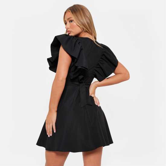 I Saw It First Plunge Frill Sleeve Woven Mini Dress  Дамски поли и рокли